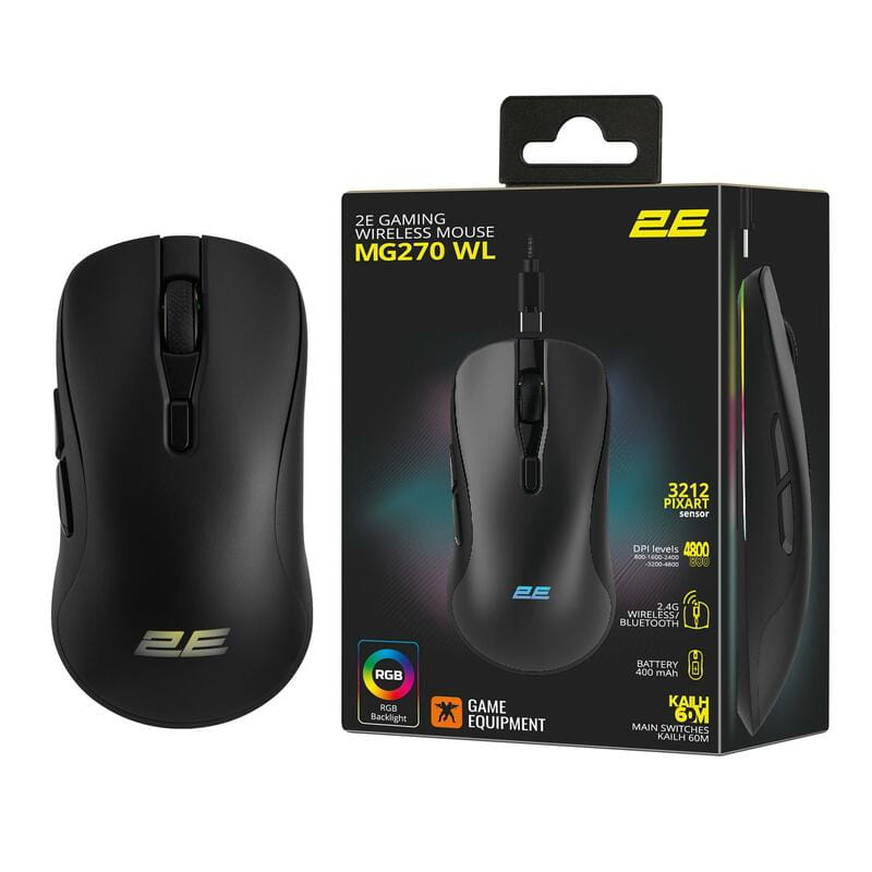 Миша бездротова 2E Gaming MG270 Black (2E-MG270UB-WL)