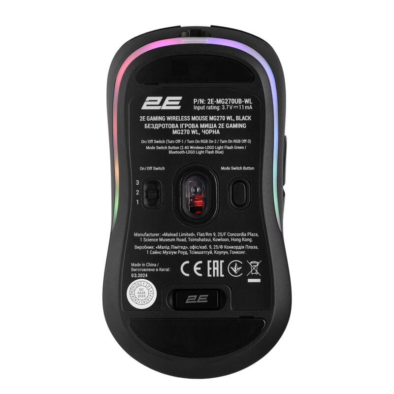 Миша бездротова 2E Gaming MG270 Black (2E-MG270UB-WL)