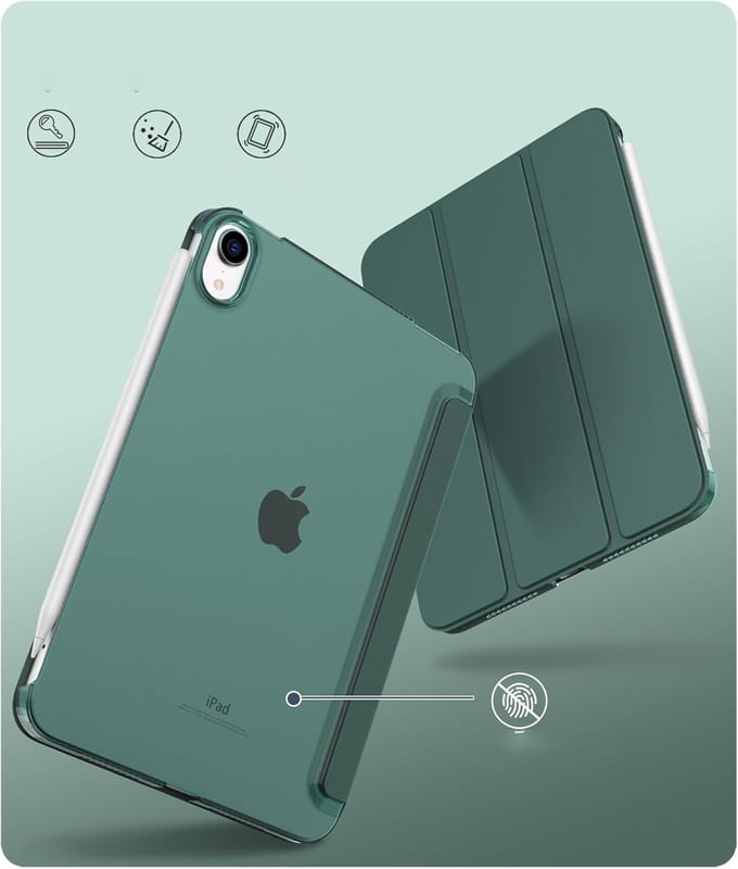 Чохол-книжка BeCover Tri Fold Hard для Apple iPad Mini 7 2024 8.3" Dark Green (712451)
