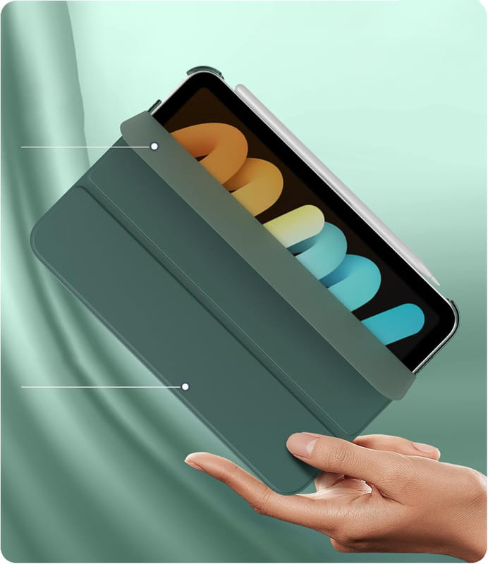 Чохол-книжка BeCover Tri Fold Hard для Apple iPad Mini 7 2024 8.3" Dark Green (712451)