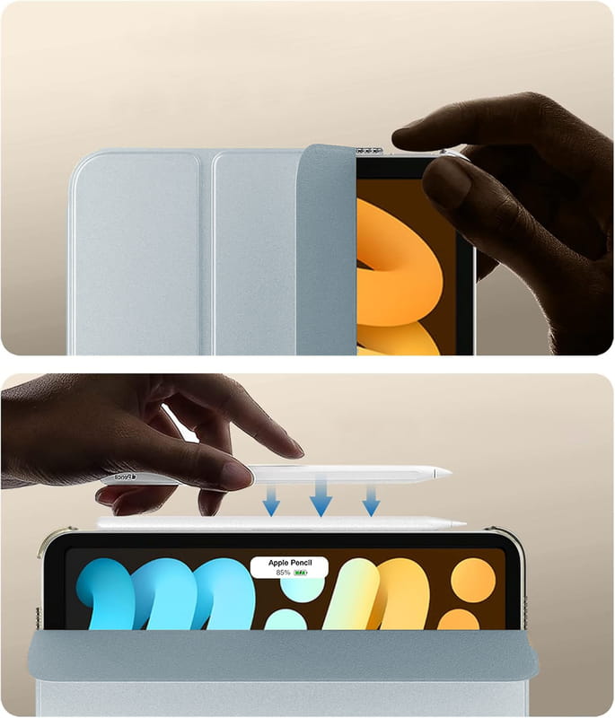 Чохол-книжка BeCover Tri Fold Hard для Apple iPad Mini 7 2024 8.3" Light Blue (712453)