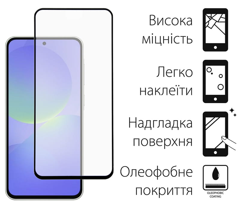 Чохол-накладка Dengos Soft для Samsung Galaxy A36 5G SM-A366 Black (DG-KM-140) + захисне скло