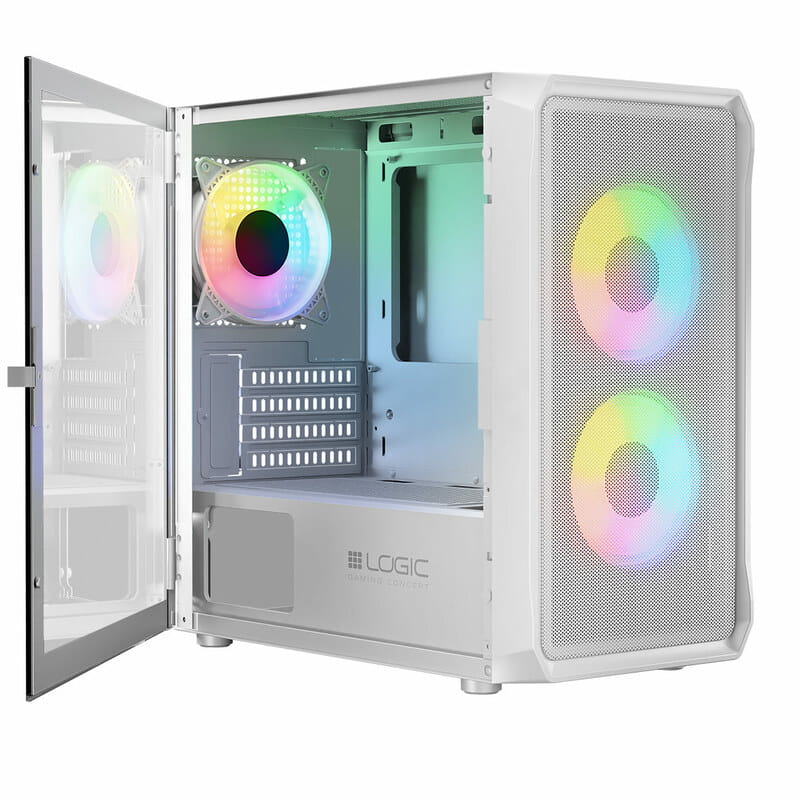 Корпус LogicConcept Portos ARGB Mini White без БП (AM-PORTOS-20-0000000-0002)