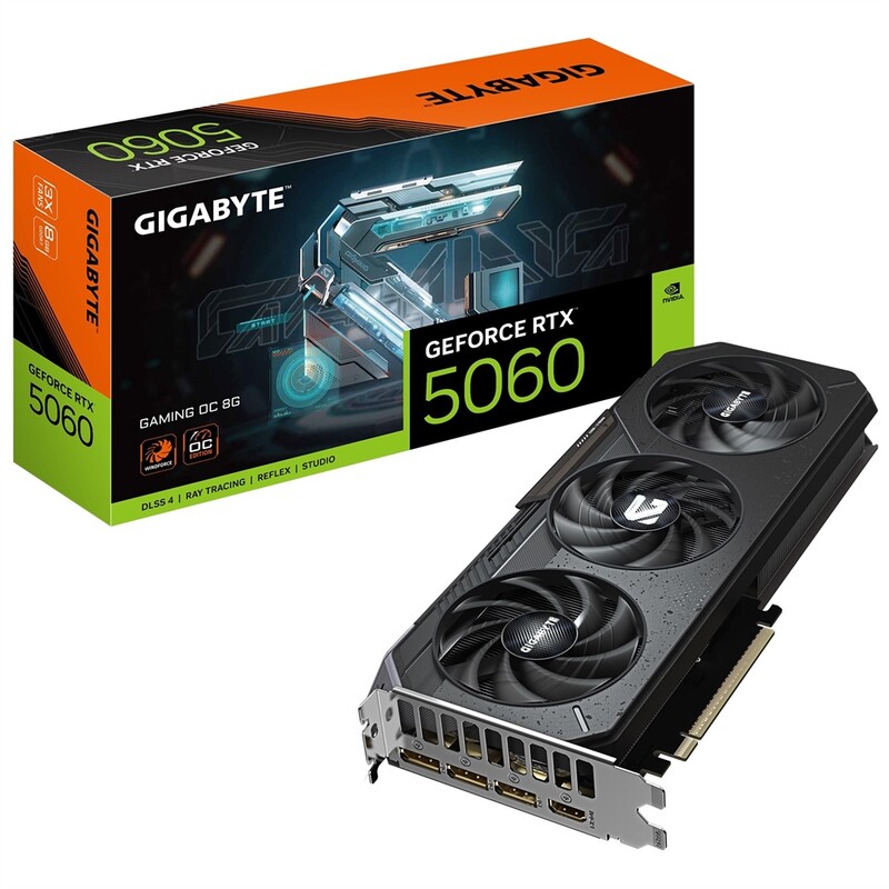 Відеокарта GF RTX 5060 8GB GDDR7 Gaming OC Gigabyte (GV-N5060GAMING OC-8GD)
