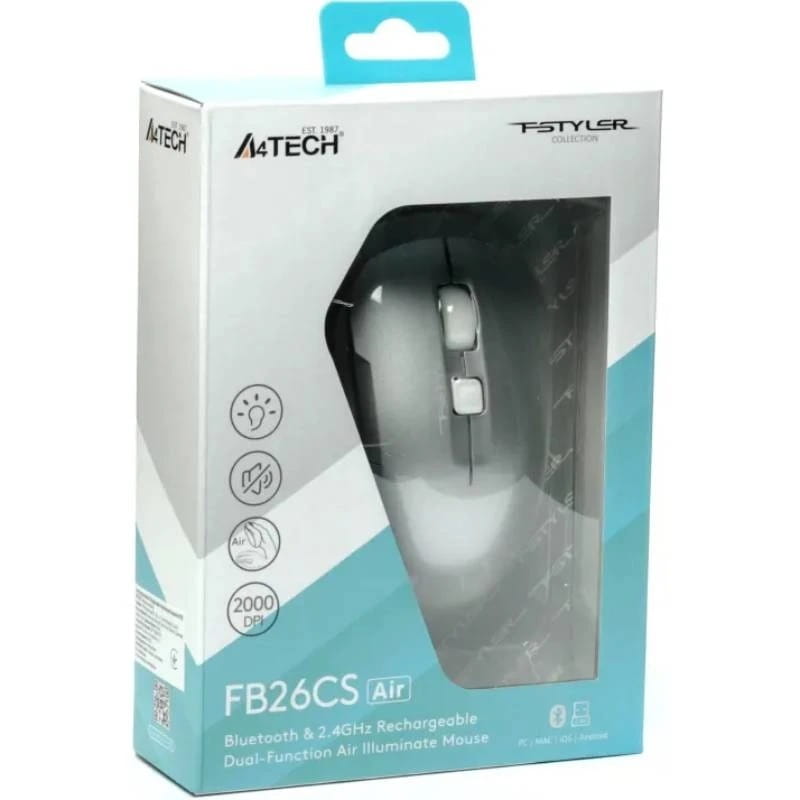 Мышь беспроводная A4Tech FB26CS Air2 Icy White