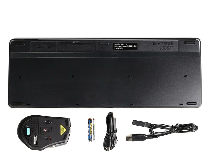 Комплект (клавіатура, миша) бездротовий A4Tech FB2535C Smoky Grey