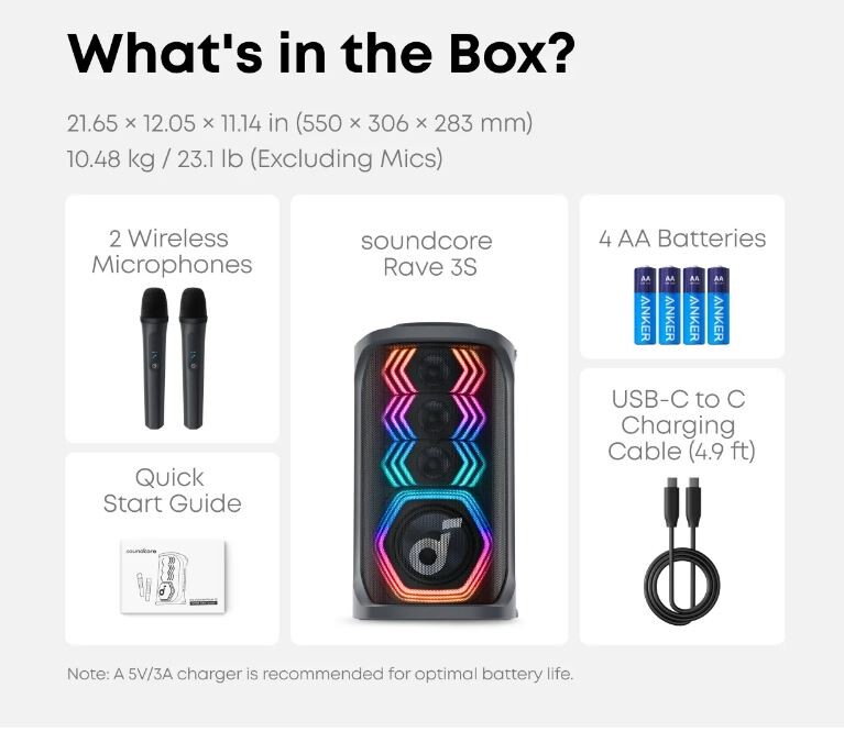 Акустична система Anker SoundCore Rave 3S Black (A31A3012)