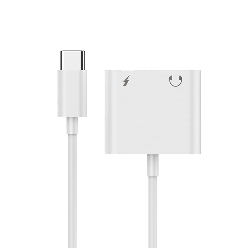 Адаптер Cablexpert USB Type-C - 3.5 мм/USB Type-C (M/F), 0.1 м, White (A-CM-3.5FP-01)