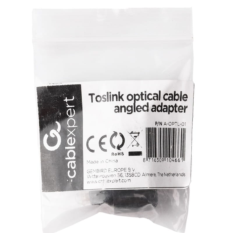 Адаптер Cablexpert Toslink - Toslink (M/F), Black (A-OPTL-01)