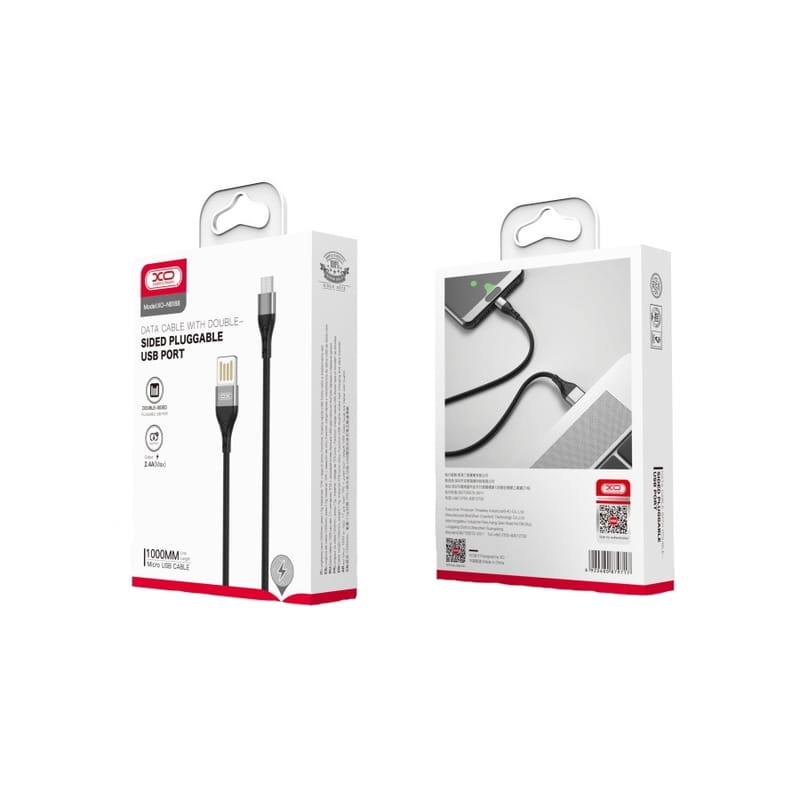 Кабель XO NB188 USB - micro-USB, (M/M), 2.4A 1 м Gray (6920680879717)