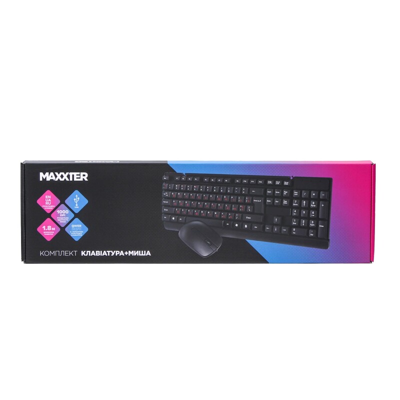 Комплект (клавиатура, мышь) Maxxter KMS-CM-01-UA