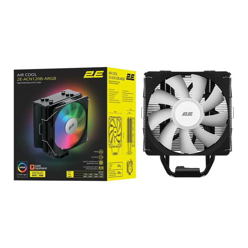 Кулер процесорний 2E Gaming Air Cool (2E-ACN120B-ARGB)