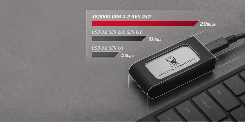 Накопитель внешний SSD Portable 1ТB Kingston XS2000 BoC Silver (SXS2000/1000GA)