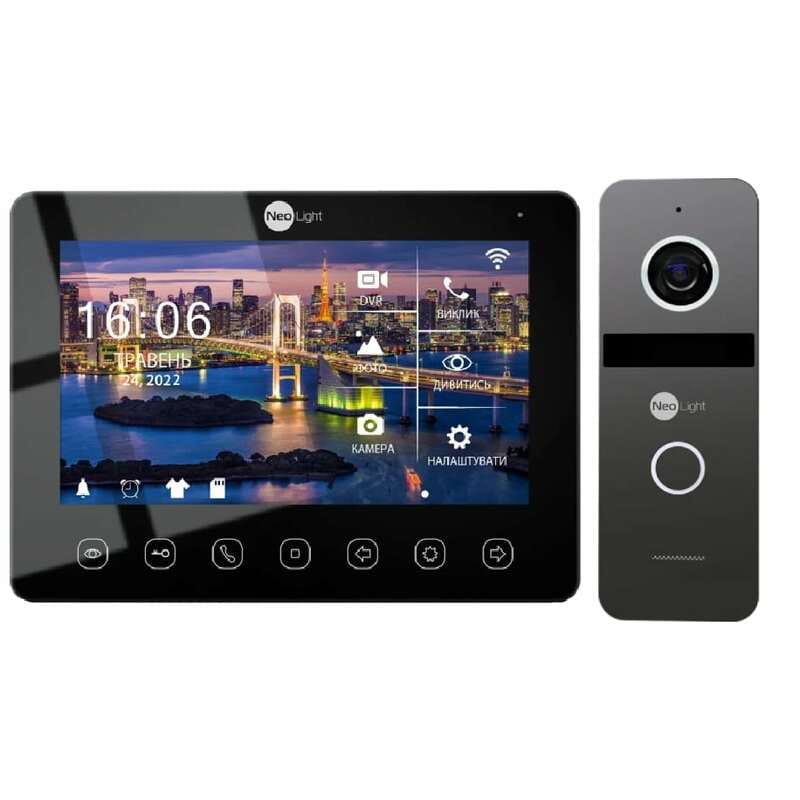 Комплект відеодомофона NeoLight NeoKIT HD WF B/Graphite