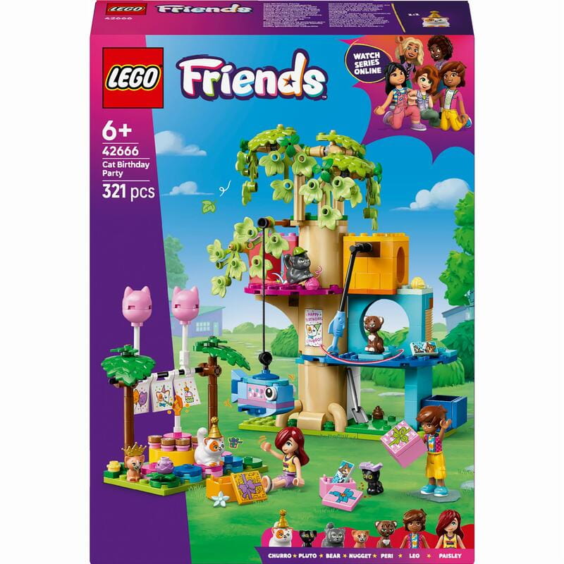Конструктор LEGO Friends День рождения кота и дом на дереве (42666)