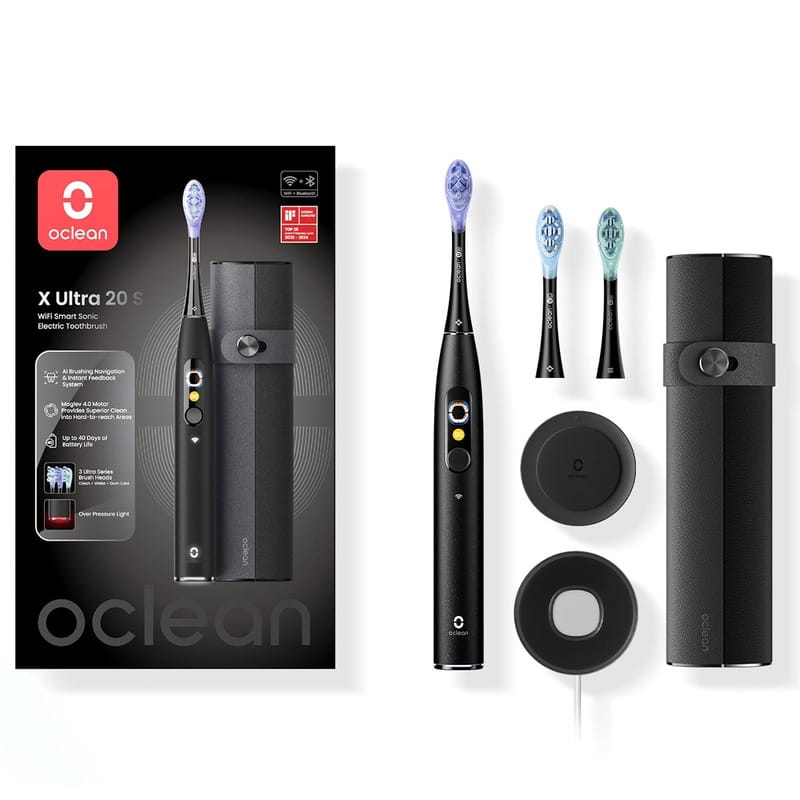 Умная зубная электрощетка Oclean X Ultra 20 Set Electric Toothbrush Black (6970810557107)