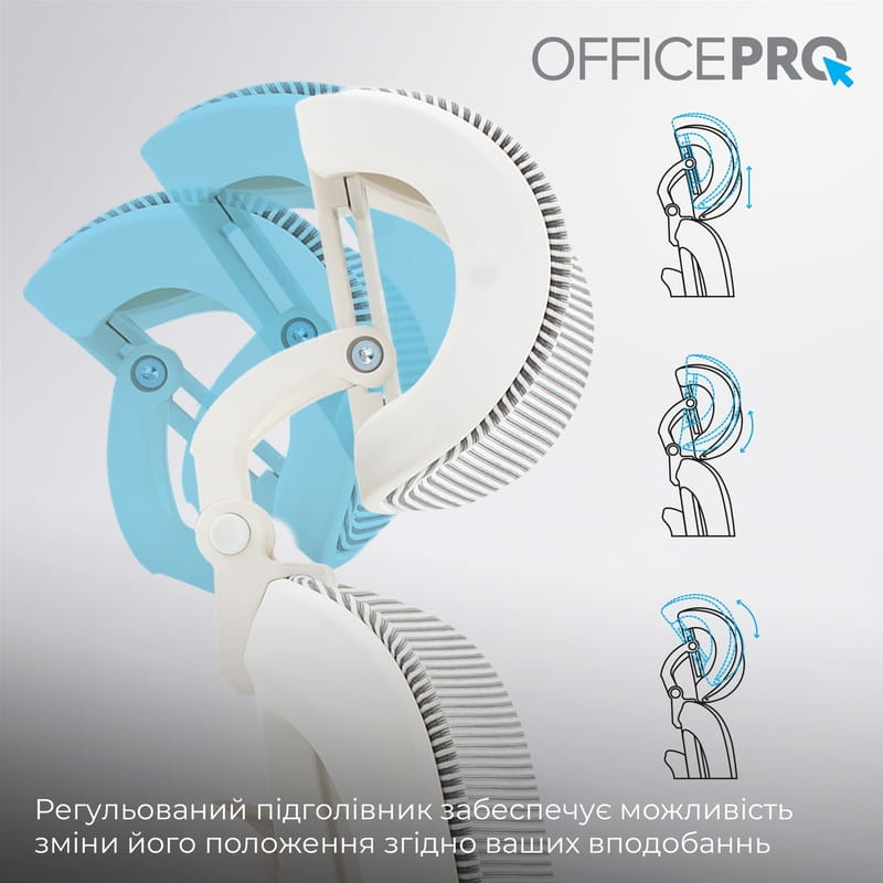 Крісло офісне Officepro Skyline OC680-W-LG-LG White/Light Gray