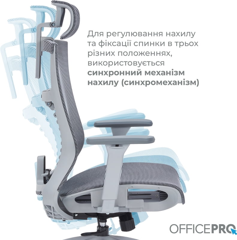 Крісло офісне Officepro Balance OC620-G-DG-DG Gray/Dark Gray