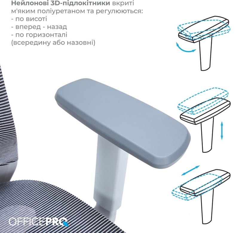 Крісло офісне Officepro Balance OC620-G-DG-DG Gray/Dark Gray