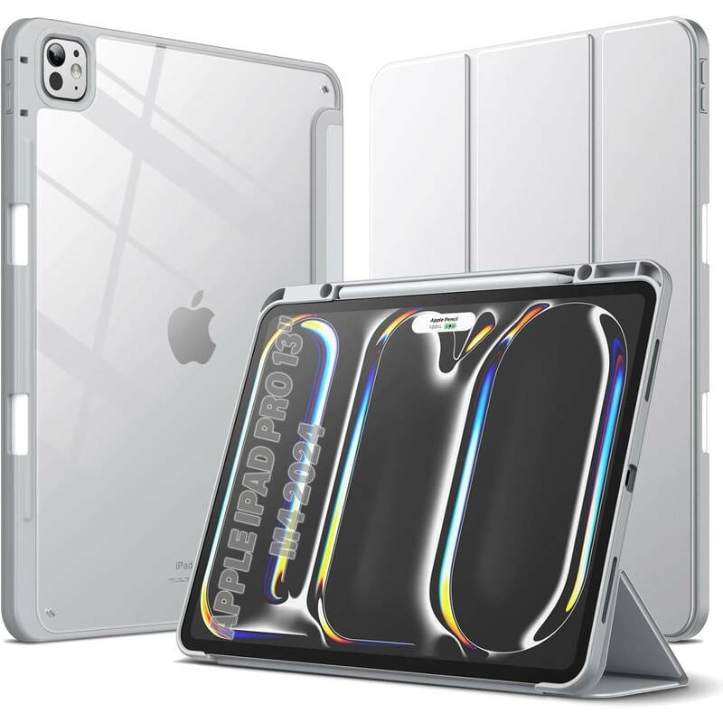 Чeхол-книжка BeCover Soft Edge TPU с креплением Apple Pencil для Apple iPad Pro 13" M4 2024 Gray (711718)