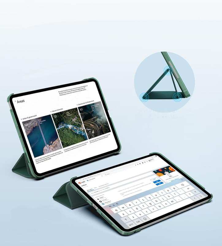 Чохол-книжка BeCover Tri Fold Hard для Apple iPad Air 13" M2 2024 Dark Green (711723)