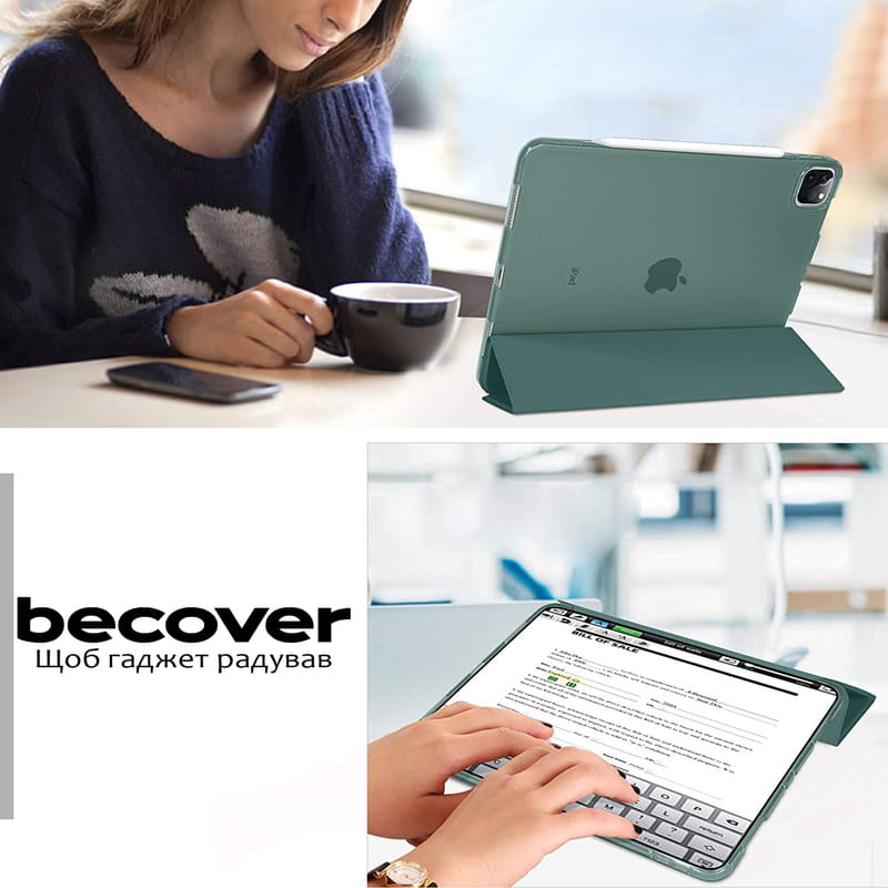 Чохол-книжка BeCover Tri Fold Hard для Apple iPad Air 13" M2 2024 Dark Green (711723)