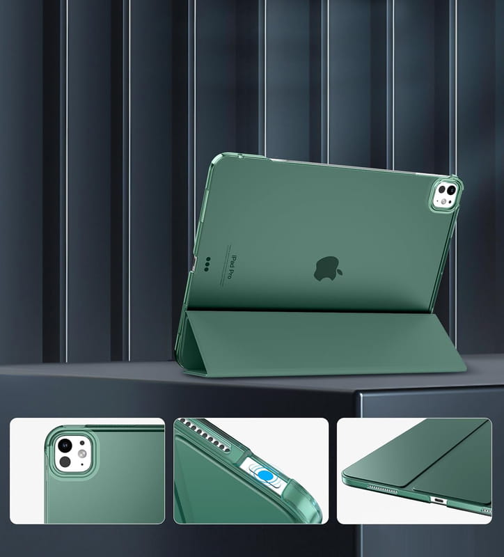 Чохол-книжка BeCover Tri Fold Hard для Apple iPad Pro 13" M4 2024 Dark Green (711731)