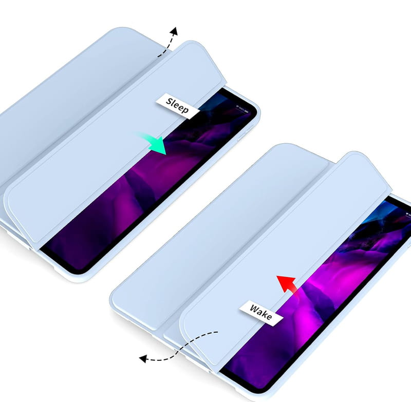 Чохол-книжка BeCover Tri Fold Soft TPU Silicone для Apple iPad Pro 12.9 2020/2021/2022 Light Blue (711737)