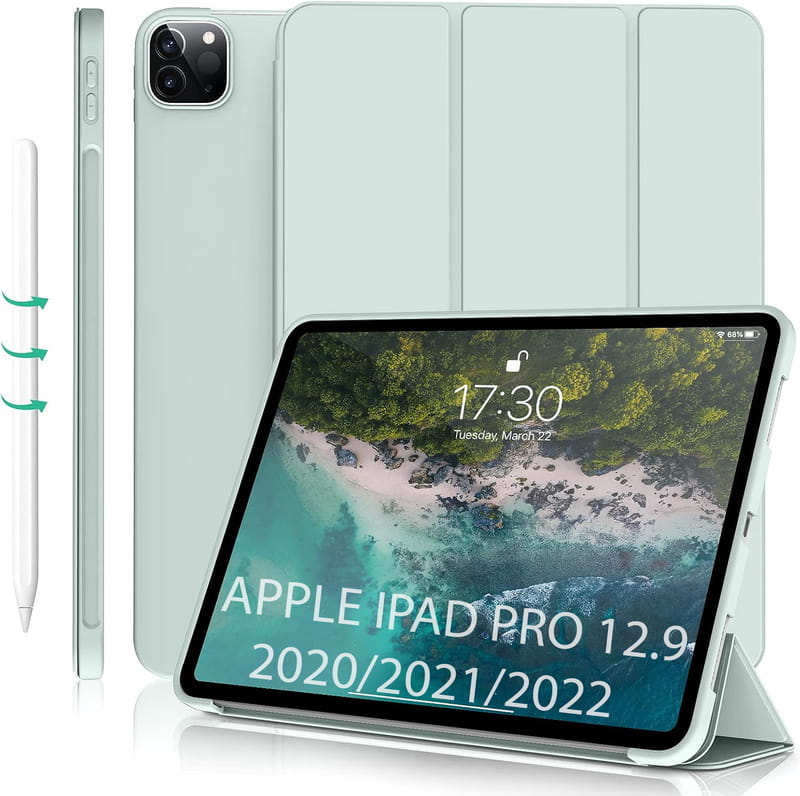 Чохол-книжка BeCover Tri Fold Soft TPU Silicone для Apple iPad Pro 12.9 2020/2021/2022 Light Green (711738)