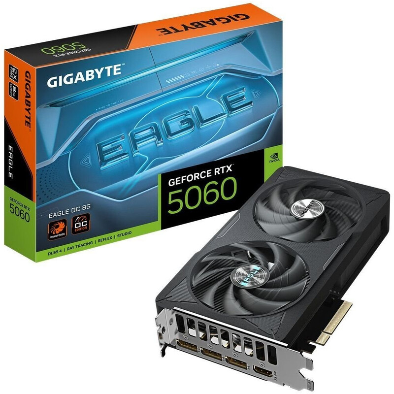 Відеокарта GF RTX 5060 8GB GDDR7 Eagle OC Gigabyte (GV-N5060EAGLE OC-8GD)