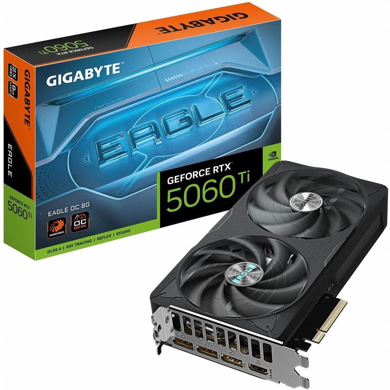 Відеокарта GF RTX 5060 Ti  8GB GDDR7 Eagle OC Gigabyte (GV-N506TEAGLE OC-8GD)