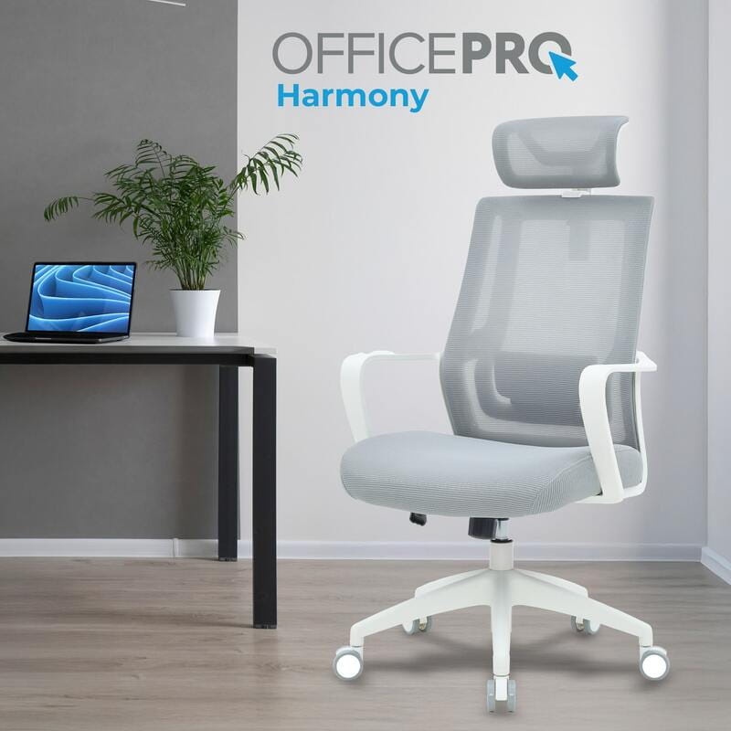 Крісло офісне OfficePro Harmony OC310-W-LG-LG White/Light Gray