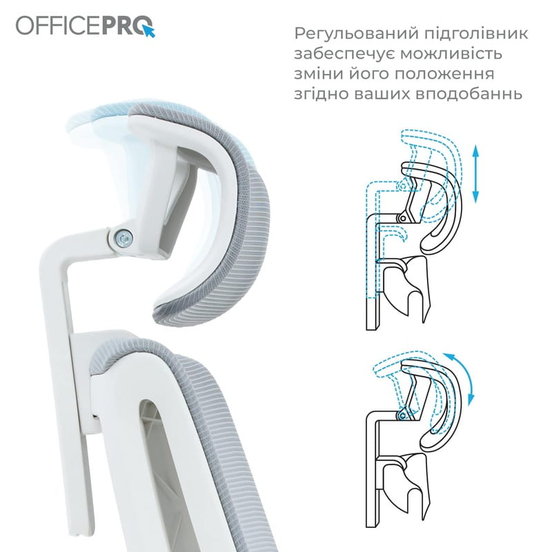 Крісло офісне OfficePro Harmony OC310-W-LG-LG White/Light Gray
