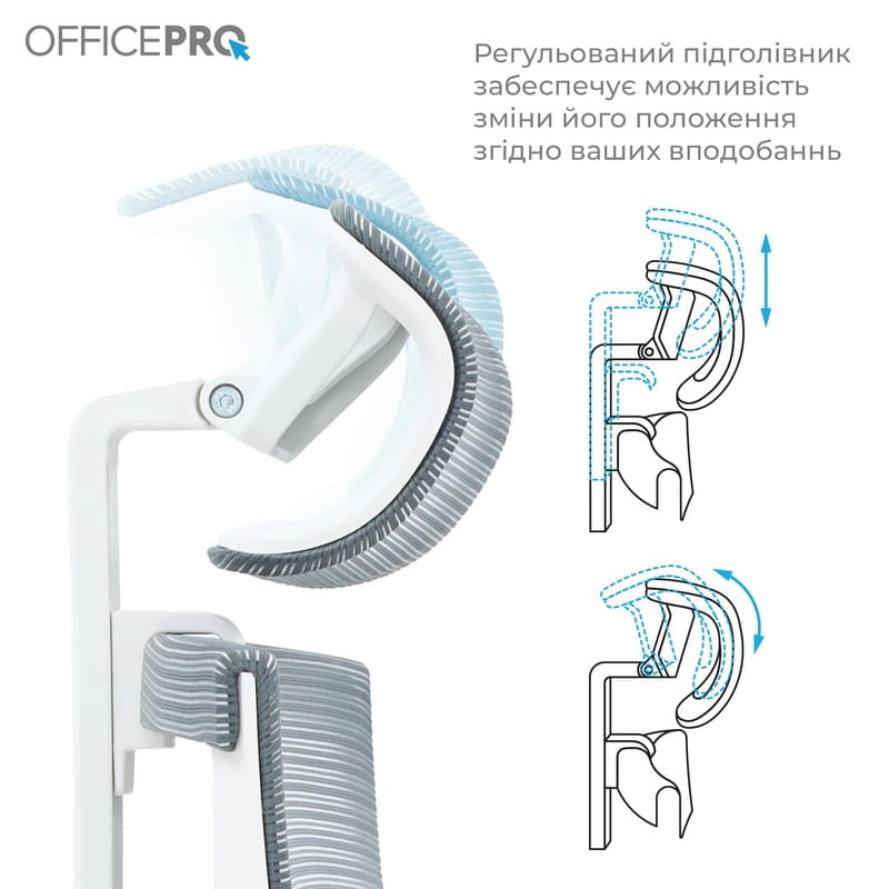 Крісло офісне OfficePro Balance OC550-W-DG-OR White/Dark Gray/Orange