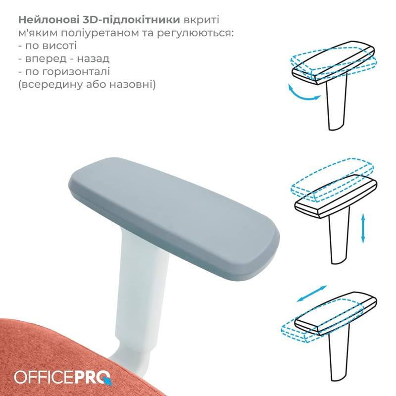Крісло офісне OfficePro Balance OC550-W-DG-OR White/Dark Gray/Orange