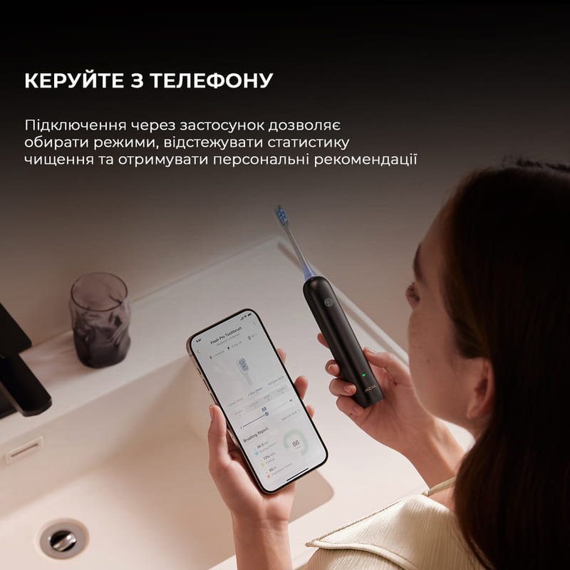 Зубна електрощітка Mova Fresh Pro Black (ATB15A-BK)