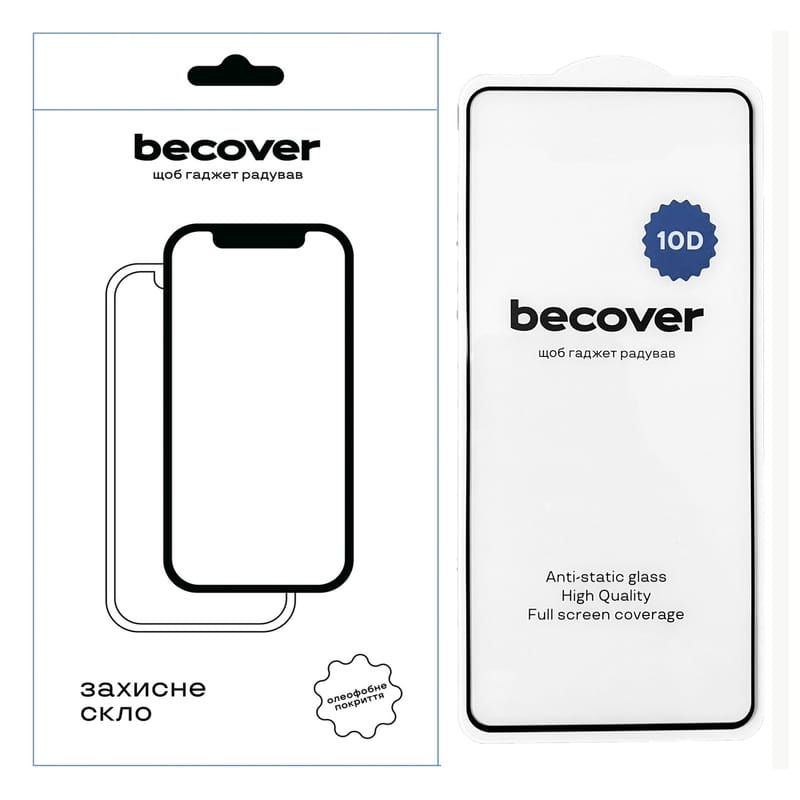 Защитное стекло BeCover для Tecno POVA 6 (LI7) 10D Black (711826)