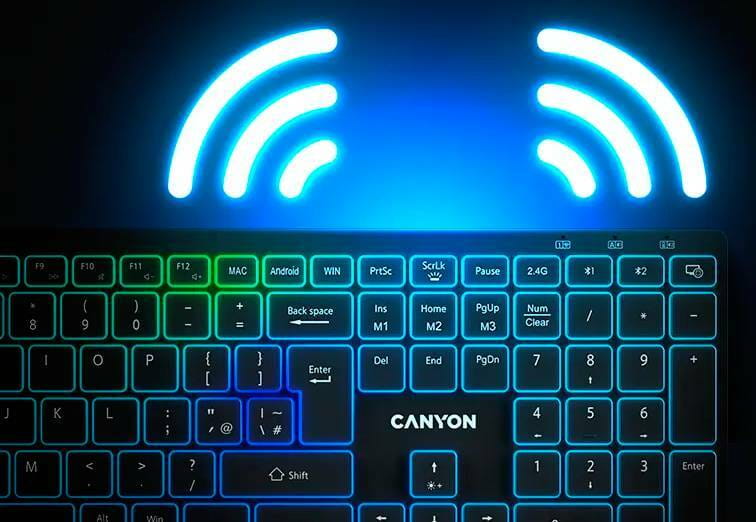 Клавиатура беспроводная Canyon HKB-W11 Black (CNS-HBTK11B)