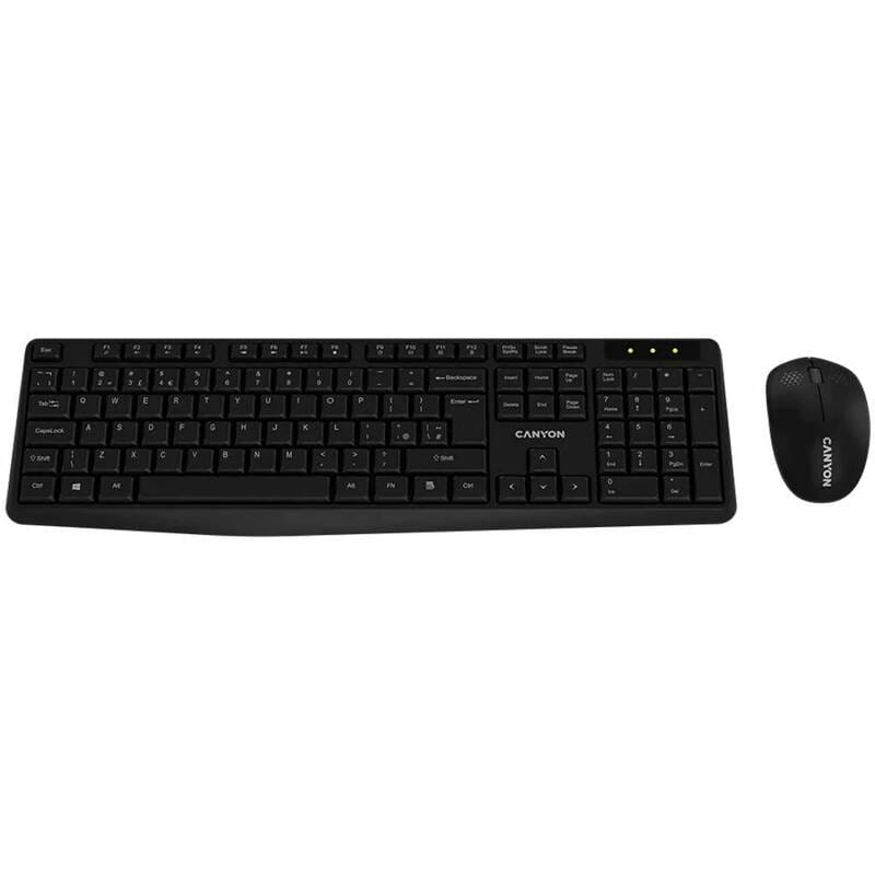 Комплект (клавіатура, миша) бездротовий Canyon SET-W01 Black (CNE-HSETW01)
