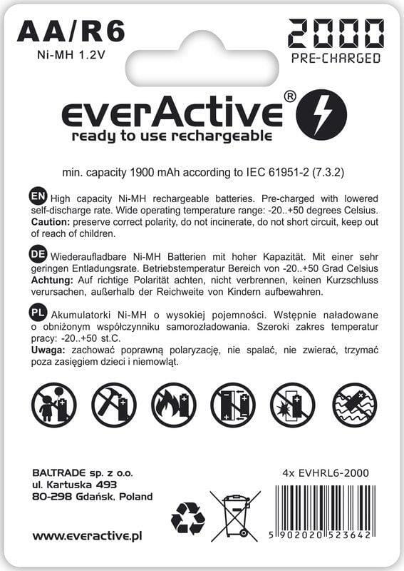 Акумулятор everActive AA/HR06 Ni-MH 2000mAh BL 4шт