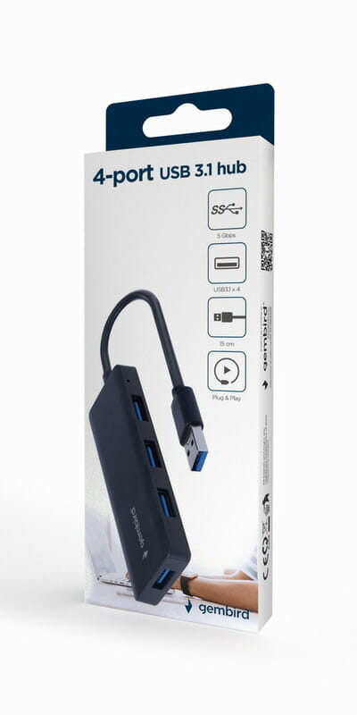 USB-хаб Gembird 4 ports Black (UHB-U3P4-03)