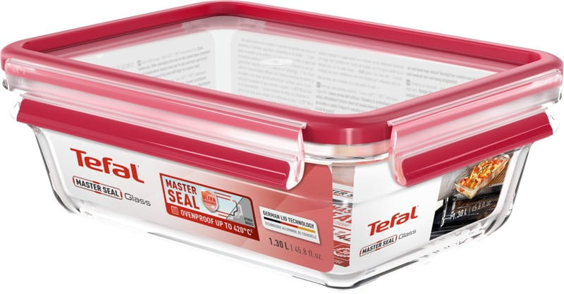 Форма для запекания Tefal MasterSeal Glass с кришкой 1.3 л (N1041010)