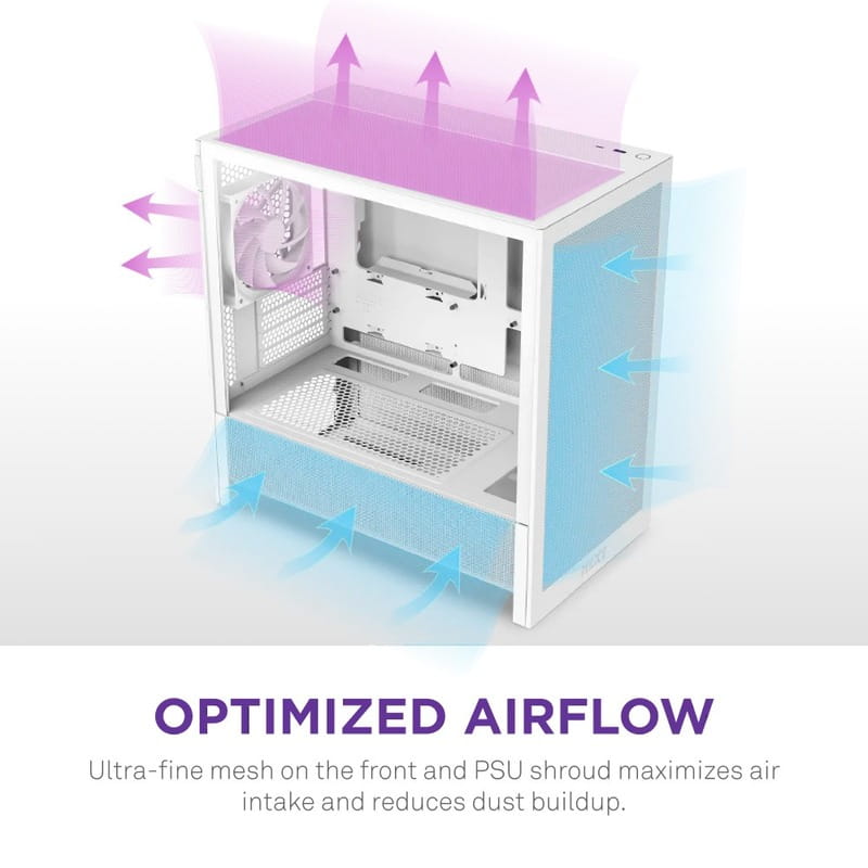 Корпус NZXT H3 Flow White без БП (CC-H31FW-01)
