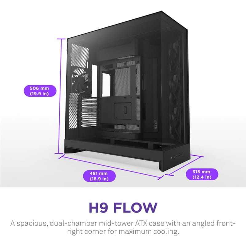 Корпус NZXT H9 Flow Black без БП (CM-H92FB-01)