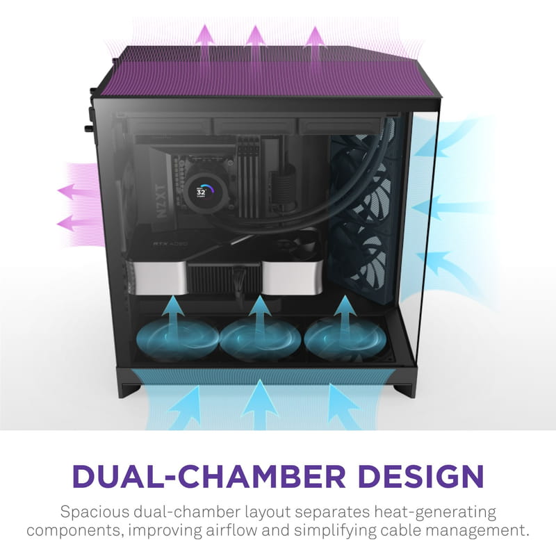 Корпус NZXT H9 Flow Black без БП (CM-H92FB-01)