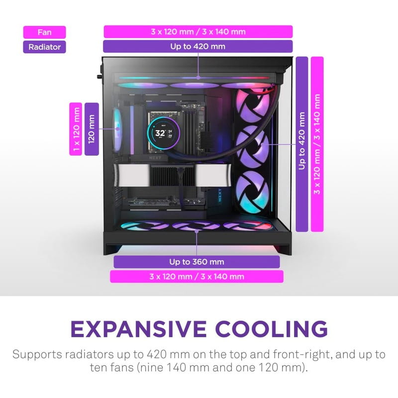 Корпус NZXT H9 Flow RGB Black (CM-H92FB-R1)