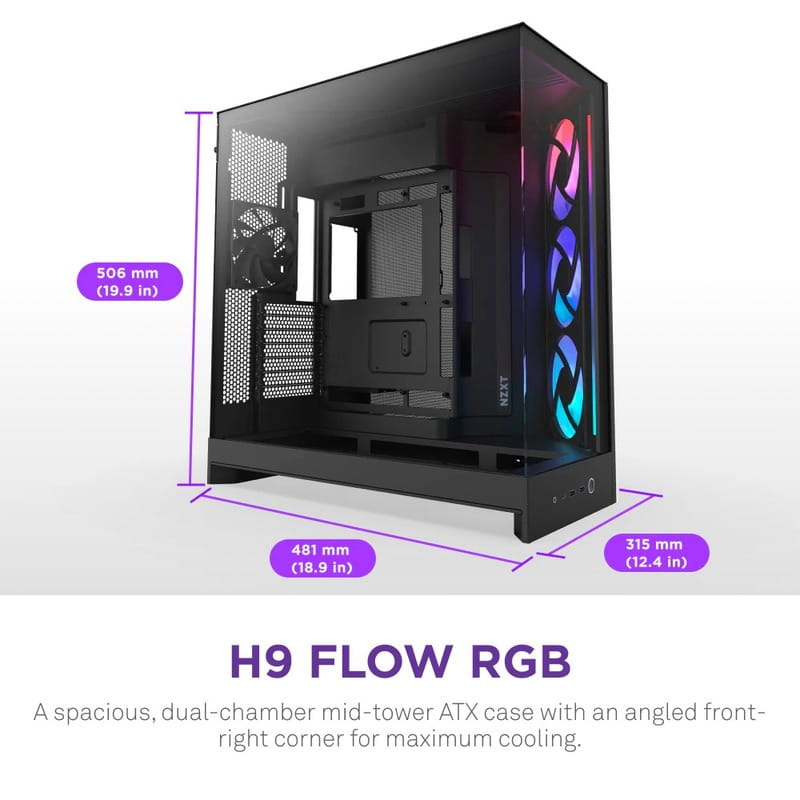 Корпус NZXT H9 Flow RGB Black (CM-H92FB-R1)