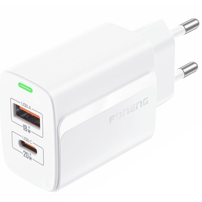 Зарядное устройство Foneng EU66 (USBх3A, USB-Cх3A) 20W White (EU66-CH-W)
