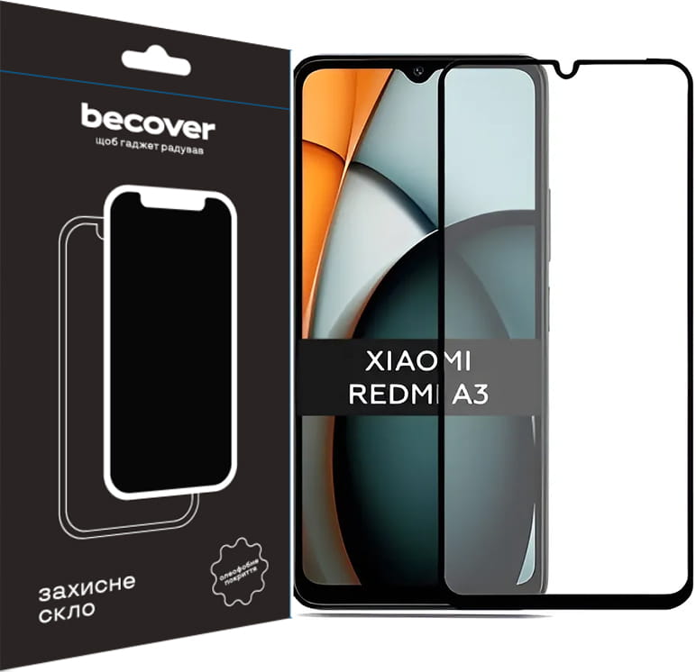 Защитное стекло BeCover для Xiaomi Redmi A3 4G Black (711227)