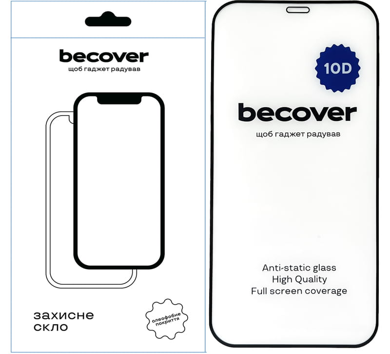 Защитное стекло BeCover для Apple iPhone 12 10D Black (711324)